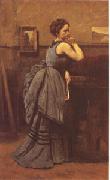 Woman in Blue (mk05) Jean Baptiste Camille  Corot